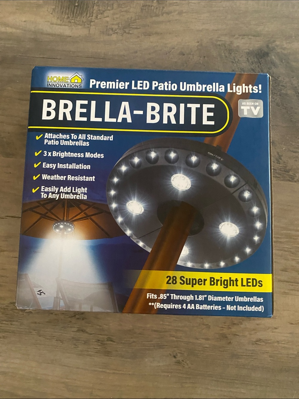 Brella-Brite LED Patio Umbrella Light - Black